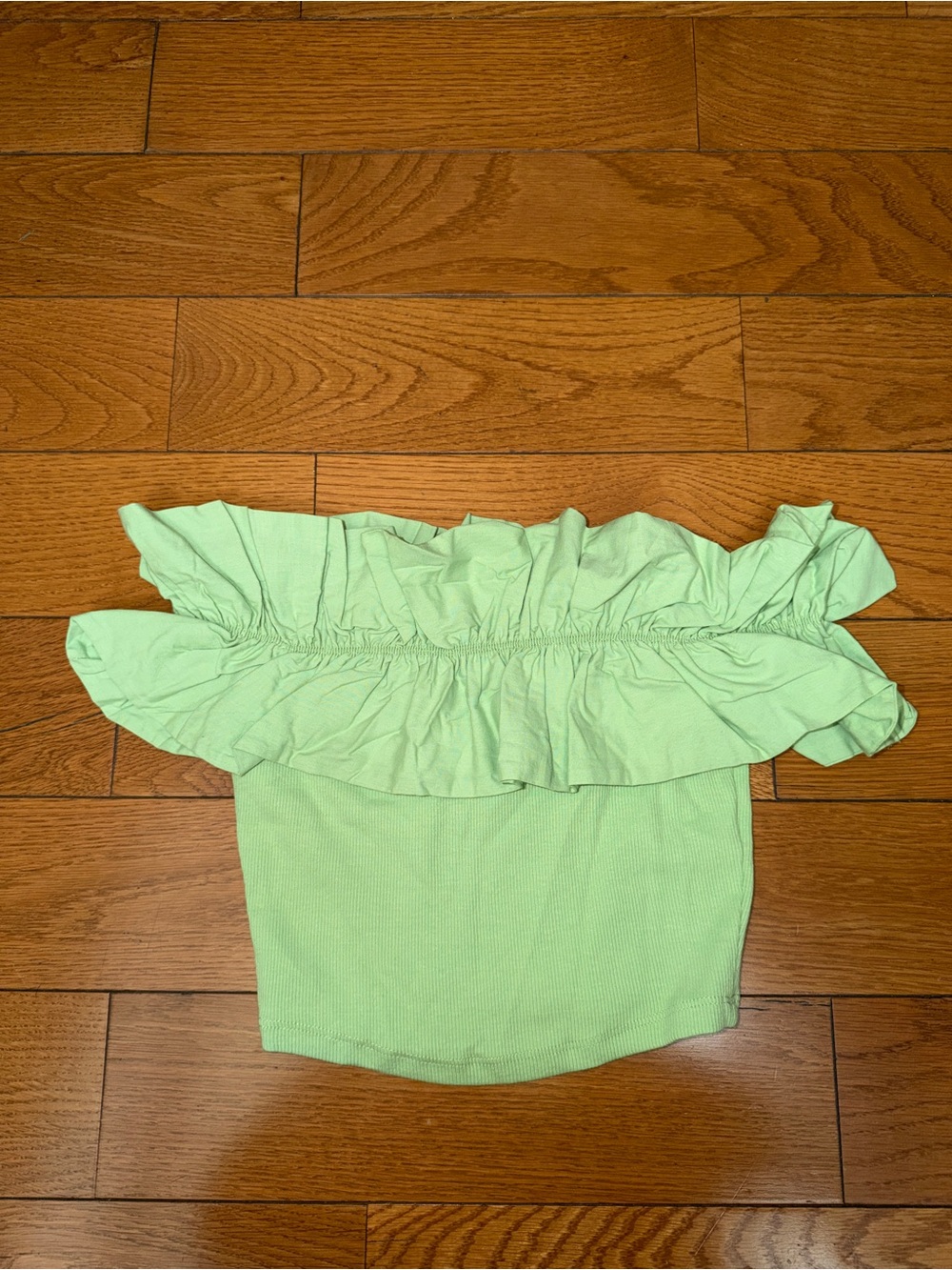 Zara Green Off-Shoulder Ruffle Camisole